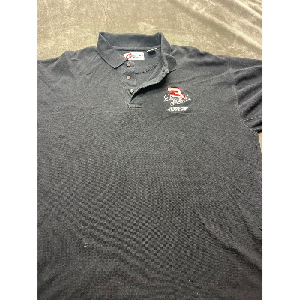 Dale Earnhardt Competitors View Mens XL Black Polo‎ Shirt NASCAR RCR Embroidered